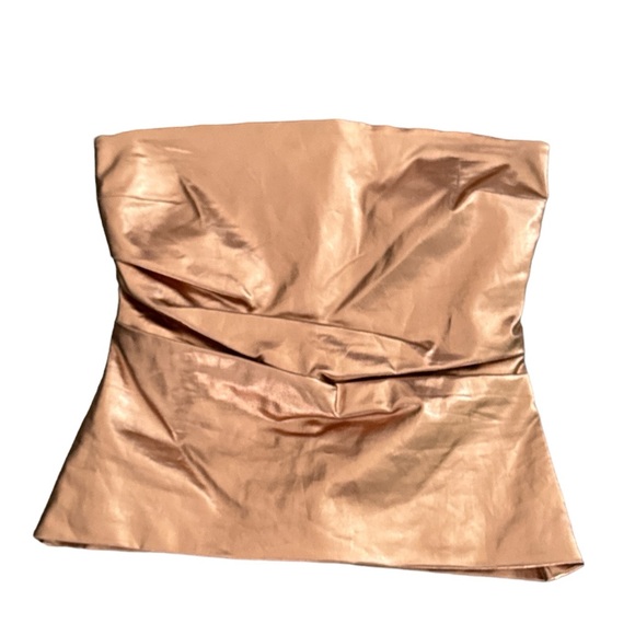 Zara Rose Gold Metalic Tube Top - Picture 4 of 10